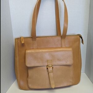 Takashimaya Singapore Genom Salmon Leather Satchel Purse